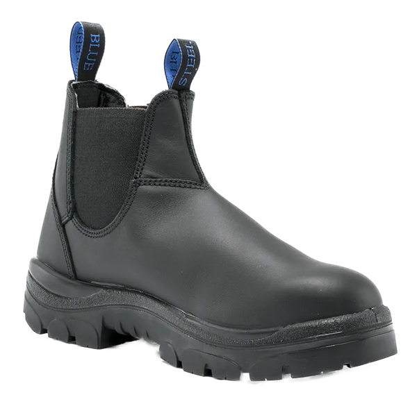 Black steel hot sale blue boots