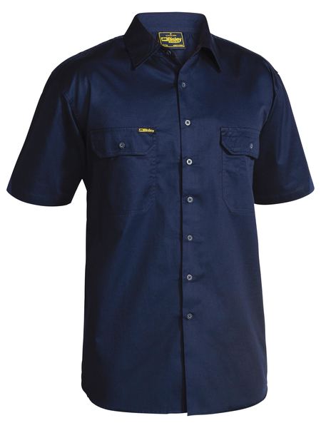 Bisley Mens S/S Cool Lightweight Cotton Drill Shirt - Work Clobber Bunbury